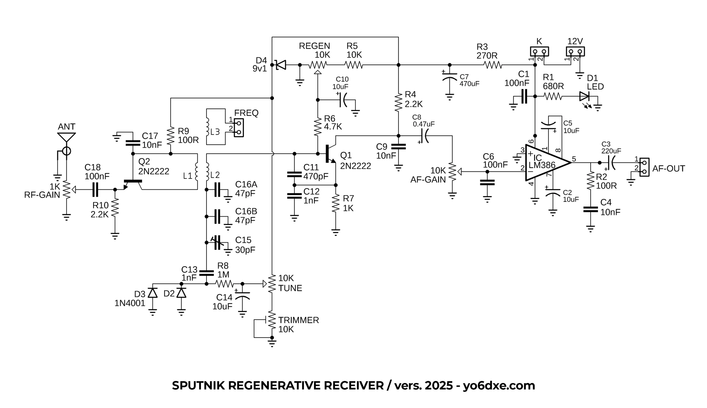Sputnik Regenerative Receiver Schematic